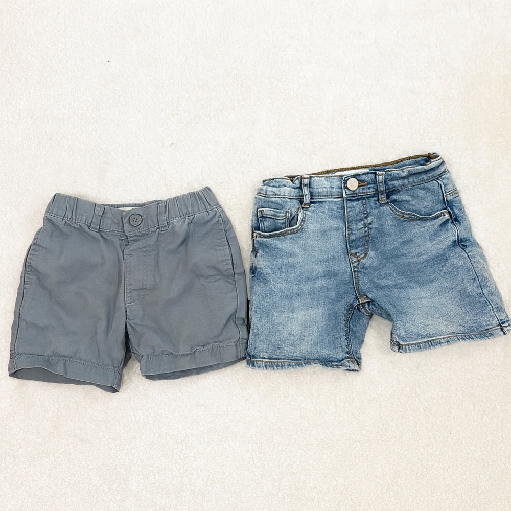 Zara shorts bundle in grey and blue denim size 18-24 months